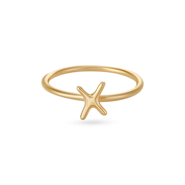 Letter X 14KT Yellow Gold Initial Ring,,hi-res view 2
