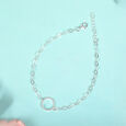 Glimmer Halo Single Silver Anklet,,hi-res view 1