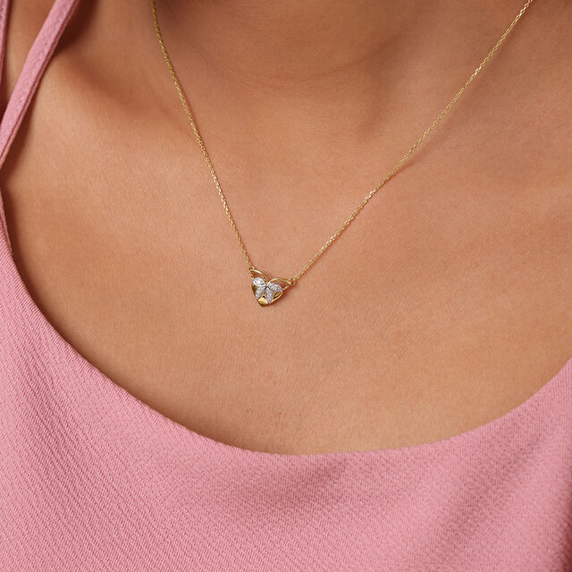 Ballet of Heart 14KT Gold Chain & Diamond Pendant with chain,,hi-res image number null