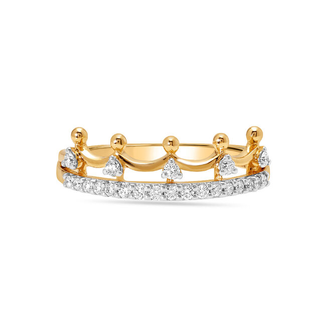 14Kt Yellow Gold Royal Contour Diamond Finger Ring,,hi-res view 1