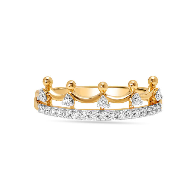 14KT Yellow Gold Royal Contour Diamond Finger Ring,,hi-res view 1