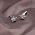Star Frame Silver Cufflinks,,hi-res view 1
