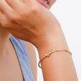 Mamma Mia 14 KT Yellow Gold Adorable Dainty Bangle,,hi-res view 3