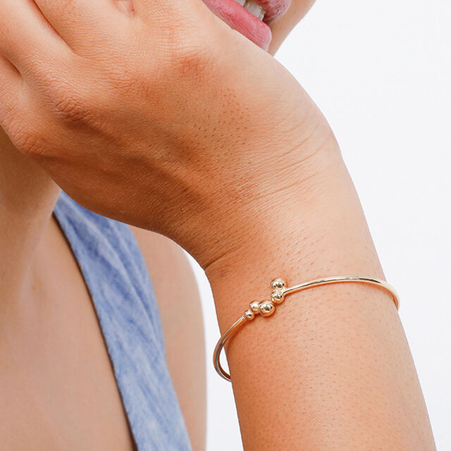 Mamma Mia 14 KT Yellow Gold Adorable Dainty Bangle,,hi-res view 3