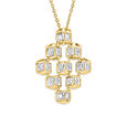14 KT Yellow Gold Cubic Pendant With Chain,,hi-res view 2