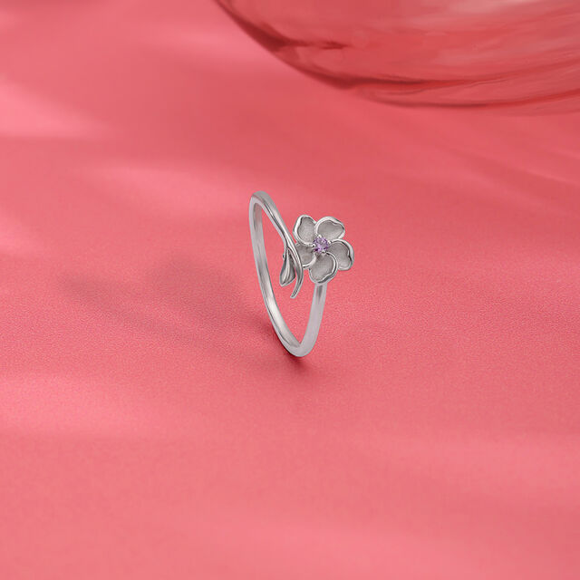 Graceful Leaf Silver Ring,,hi-res image number null