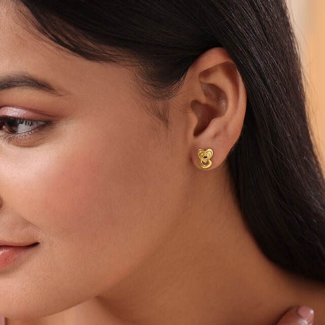Chic Heart 14KT  Gold Stud Earring,,hi-res image number null
