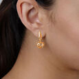 Lattice Heart Gold Drop Earrings,,hi-res view 1