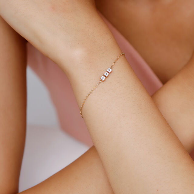 14KT Yellow Gold Glacial Flow Diamond Bracelet,,hi-res image number null