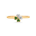 14KT Yellow Gold Clover Marvel Diamond Finger Ring,,hi-res view 1