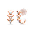 18 KT Geometric Rose Gold Hoop Earrings,,hi-res view 2