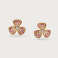 14KT Yellow Gold Floral Elegance Diamond Earrings,,hi-res view 3