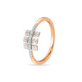 14KT Rose Gold Sculpted Sparkle Diamond Finger Ring,,hi-res view 3