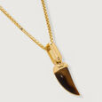 Wild Elegance Tiger Eye 18KT Tusk Pendant,,hi-res view 3