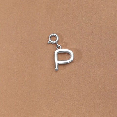 Refined Initial P Silver Charm