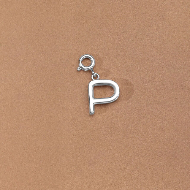 Refined Initial P Silver Charm,,hi-res image number null