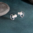 Bubble Bloom Silver Hoop Earrings,,hi-res view 1