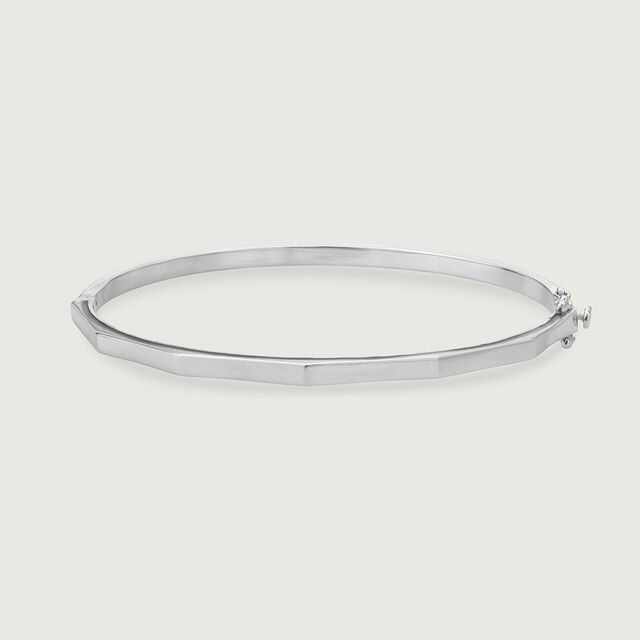 Minimal Gleam Silver Bangle,,hi-res image number null