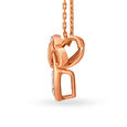 Rose Gold Looped Hearts Pendant With Diamonds,,hi-res view 2