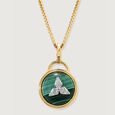 Green Goddess 14 kt Diamond and Malachite Pedant,,hi-res view 3