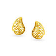 14KT Yellow Gold Stud Earrings With Leaf Design And Openwork,,hi-res view 1