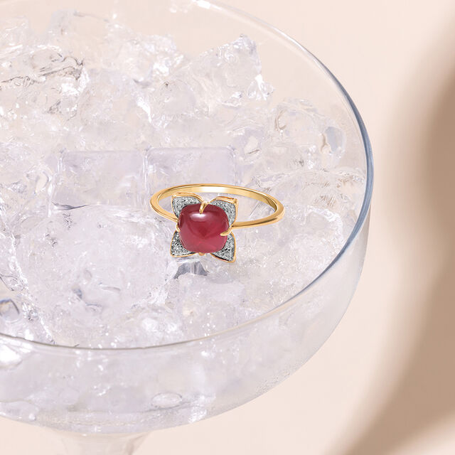 Scarlet Blooms Ruby & Diamond 14KT Ring,,hi-res image number null