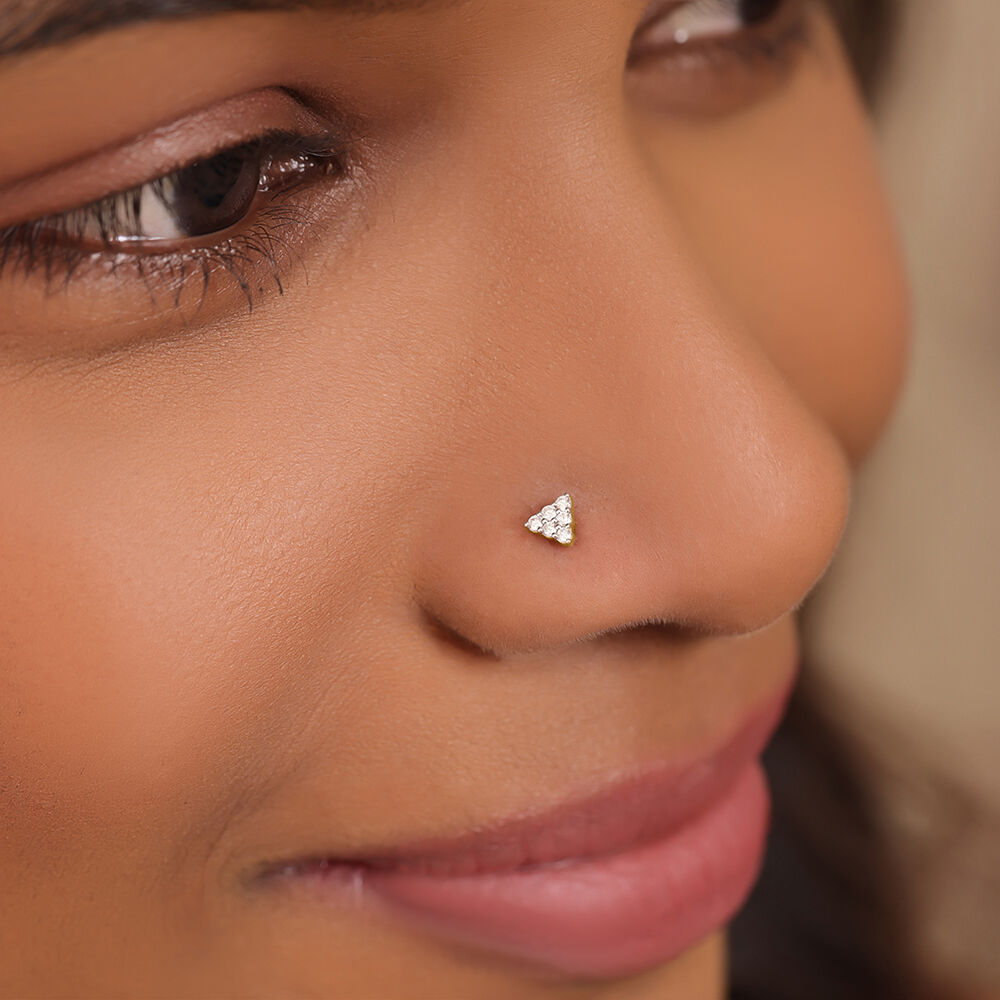 Triangle diamond nose pin hot sale