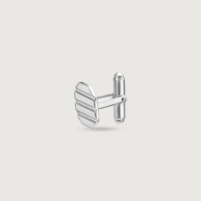 Hexa Groove Silver Cufflinks,,hi-res image number null