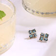 Tranquillity Twirls 14KT Diamond & London Topaz Stud Earrings,,hi-res view 1
