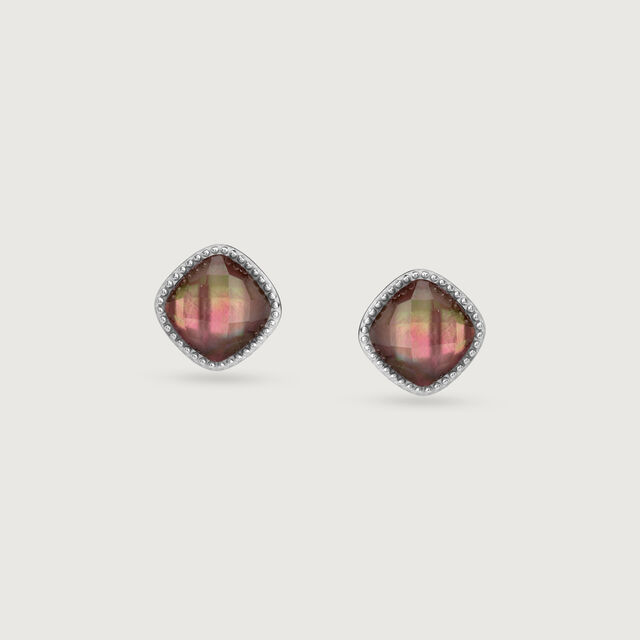 Mystic Glow Quartz Silver Stud Earrings,,hi-res image number null