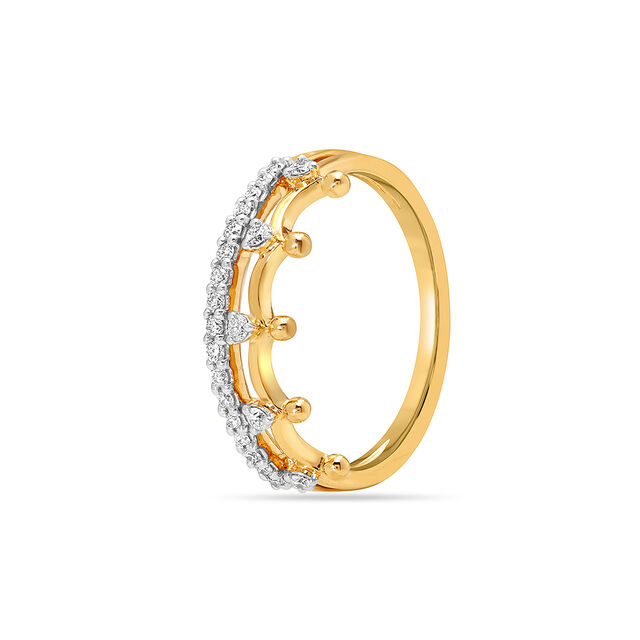 14Kt Yellow Gold Royal Contour Diamond Finger Ring,,hi-res view 3