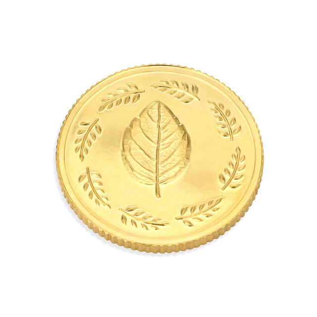 10 GM 24 Karat Tulsi Leaf Gold Coin,,hi-res view 2