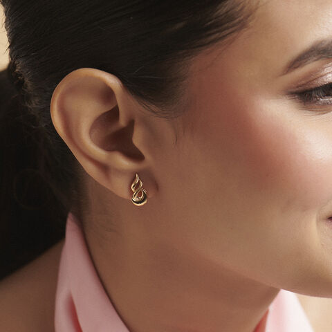 Sleek Fluid Gold Stud Earrings
