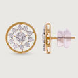 Dazzling Bloom Gold & Diamond Stud Earrings,,hi-res view 4