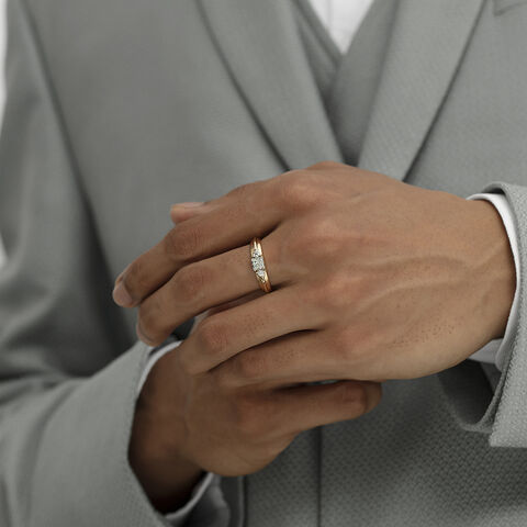 Square Game Gold & Diamond Finger Ring for Men