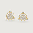 Shimmering Skyline Cluster 14KT Diamond Stud Earrings,,hi-res view 4