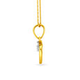 Romantic 18 Karat Yellow Gold And Diamond Heart Pendant,,hi-res view 2