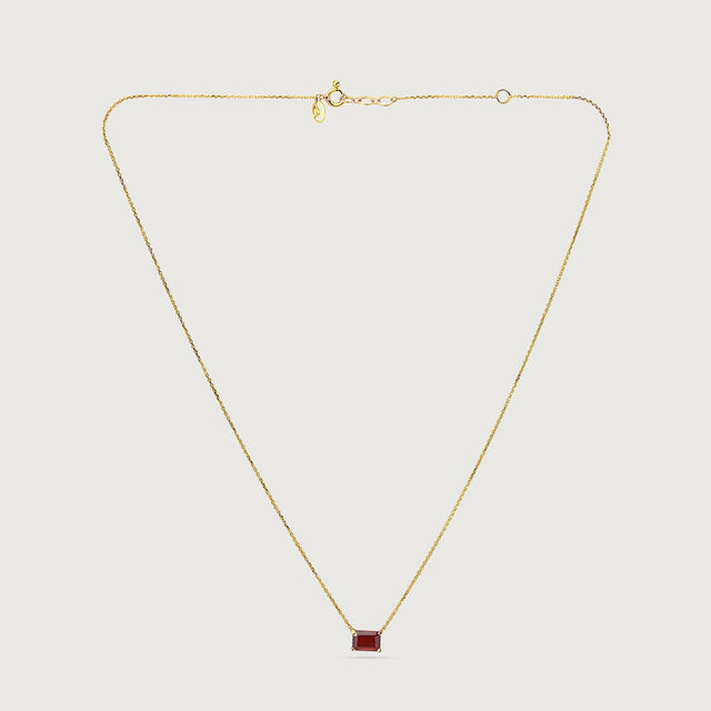 Bold Linear Red Garnet Gold Necklace,,hi-res image number null