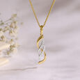 Flowing Twist Gold & Diamond Pendant,,hi-res view 1