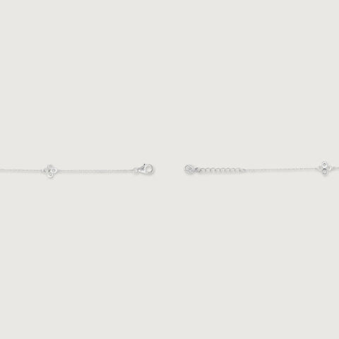 Chic Bloom Silver Anklet