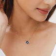 14KT Yellow Gold Geometric Evil Eye Necklace,,hi-res view 2