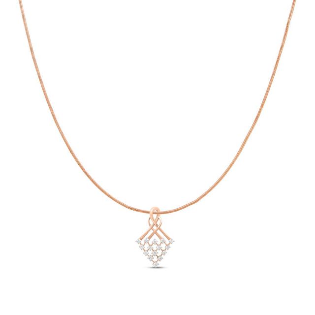 14kt Rose Gold Mesh Diamond Pendant,,hi-res image number null