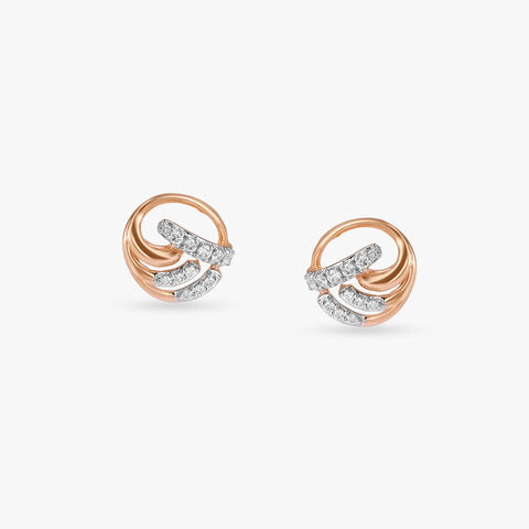 Orbit Flow Diamond Stud Earrings