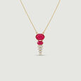 Dramatic Red Lariat Gold Necklace,,hi-res view 4
