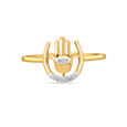 14KT Yellow Gold Trio Talisman Diamond Finger Ring,,hi-res view 2