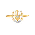 14KT Yellow Gold Trio Talisman Diamond Finger Ring,,hi-res view 1
