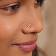 14KT Yellow Gold Diamond Nose Pin,,hi-res view 1