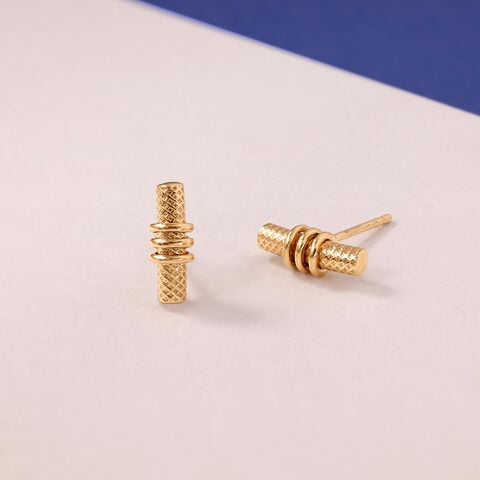 Textured Wrapped Gold Stud Earrings