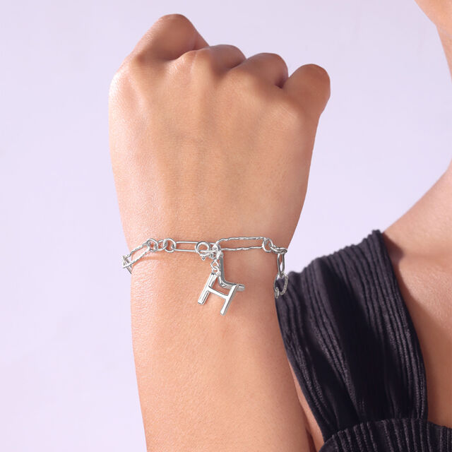 Modern Initial H Silver Charm,,hi-res image number null