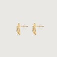 Faceted Balance Diamond Stud Earrings,,hi-res view 4